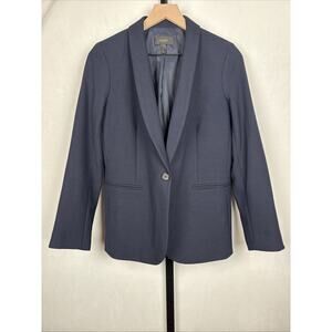 J. Crew Parke Blazer Jacket Women's 8 Wool Blend Navy Blue Preppy Timeless